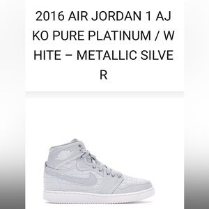2016 AIR JORDAN AJ KO PURE PLATINUM